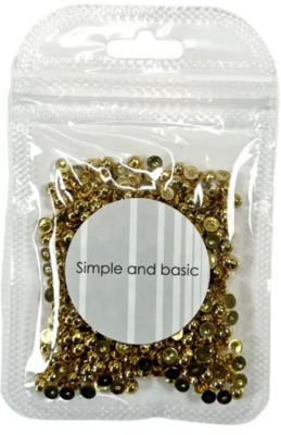 SBA562 Halfpearls 4mm Polished Gold