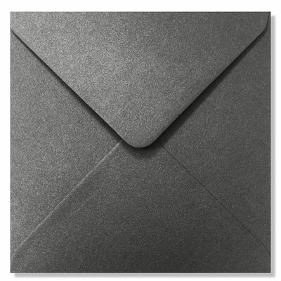 Vierkante enveloppen 14x14 metallic zilver 10 stuks