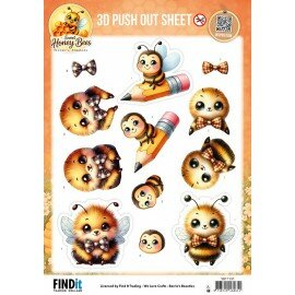 SB11131 3D Pushout Sheet - Berries Beauties - Sweet Honey Bees - Little Buzzers