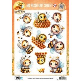 SB11128 3D Pushout Sheet - Berries Beauties - Sweet Honey Bees - Honeycomb Friends