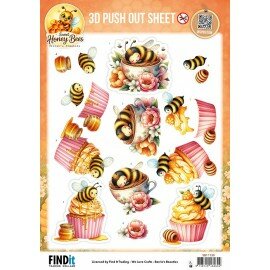SB11130 3D Pushout Sheet - Berries Beauties - Sweet Honey Bees - Honey Bee Delights