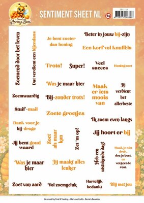 SB11153 3D Pushout Sheet - Berries Beauties - Sweet Honey Bees - Sentiments - NL