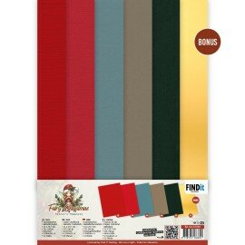 BB-A4-10040 Linen Cardstock Pack - Berries Beauties - Fairy Christmas - A4