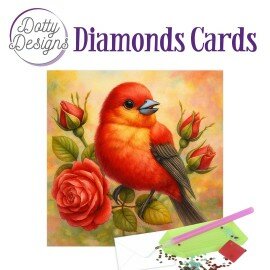 DDDC1220 Doty Designs Diamond Cards - Scarlet Rose Songbird