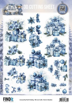3D Knipvel - Berries Beauties - Blue Christmas - Christmas Presents
