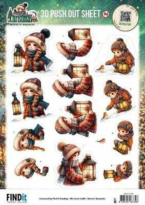 3D Pushout Sheet - Berries Beauties - Good Old Christmas - Girl