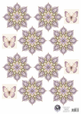 Fairybells combi knipvel voor pop-up en decoupage - lavendel bloem