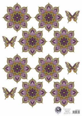 Fairybells combi knipvel voor pop-up en decoupage - heide bloem