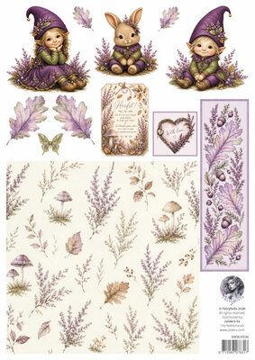 Fairybells combi knipvel voor pop-up en decoupage - heide combi