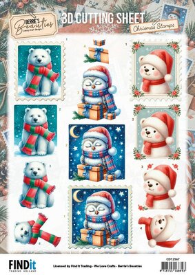 3D Cutting Sheet - Berrie's Beauties - Christmas Stamps - Winter Friends