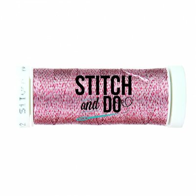 Silver-Red Sparkles Thread Stitch and Do - 120 meter