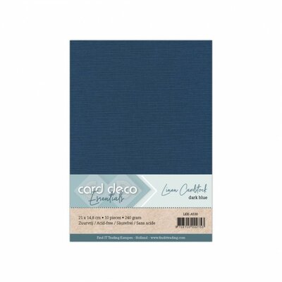 A5 Donkerblauw Linnenkarton