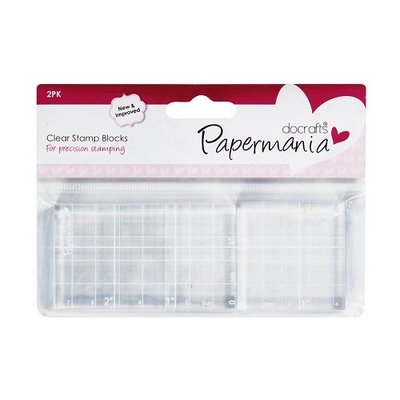PMA9031000 Papermania Clear Stamp Block 1,75x3" en 1,75x1,75" (2 pack 6,7x4,5cm en 4,5x4,5cm)