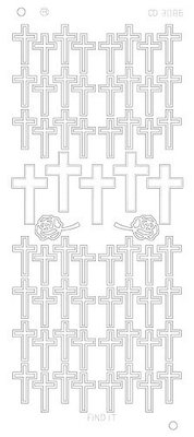 Stickervel 3086 CD Crosses Platinum