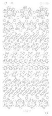 CD3094 Stickervel Snowflakes goud of zilver