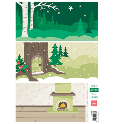 AK0068 - Knipvel - Marianne Design - Eline's Christmas backgrounds