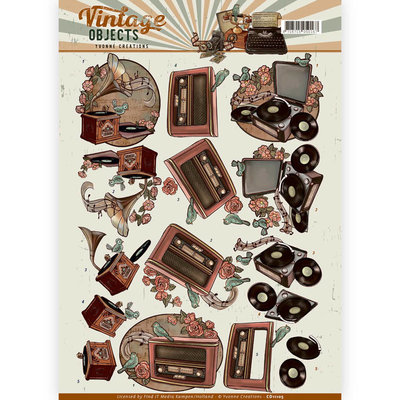 CD11105 - 3D Knipvel - Yvonne Creations - Vintage Objects- Vintage Music