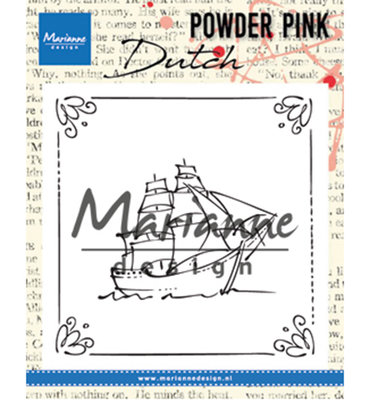 PP2806 - Marianne Design - Clear Stamp - Powder Pink – Sailboat - 82x82mm