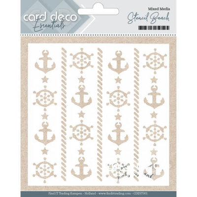 CDEST001 Beach Mixed Media Stencil by Card Deco Essentials