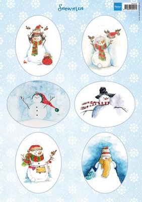 VK9568 – Marianne Design – 3D Knipvel sneeuwpoppen ovaal  A4