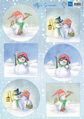 HK1705 Marianne Design Decoupage Hetty's snowmen A4
