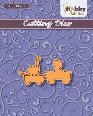 Nellies Choice Hobby solution Die Children jongen in wagen HSFD032 70x38 mm