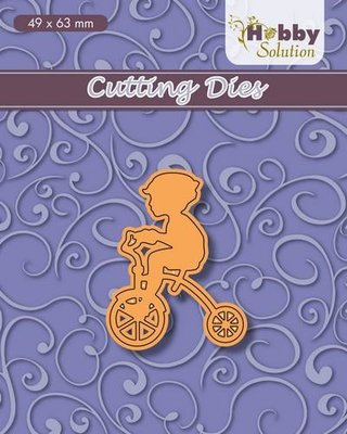 Nellies Choice Hobby solution Die Children jongen op driewieler HSFD031 49x63 mm