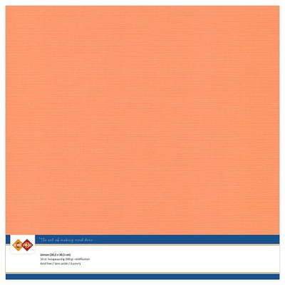 10  Card Deco Linnenkarton - 30,5 x 30,5  Zachtoranje  10 vel