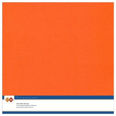 11  Card Deco Linnenkarton - 30,5 x 30,5  Oranje  10 vel