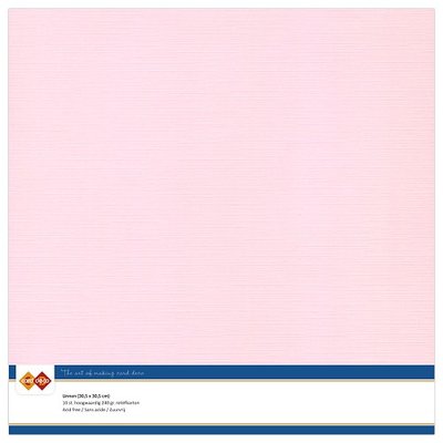 15  Card Deco Linnenkarton - 30,5 x 30,5  Lichtroze  10 vel