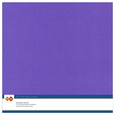 18  Card Deco Linnenkarton - 30,5 x 30,5  Violet  10 vel