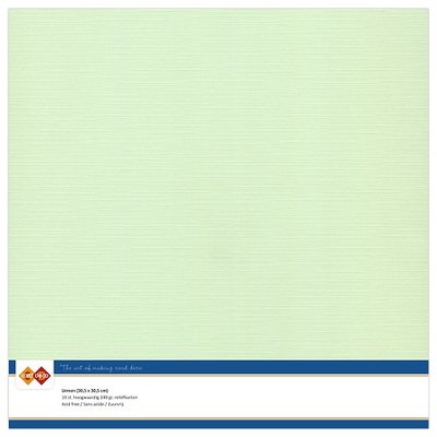 19  Card Deco Linnenkarton - 30,5 x 30,5  Lichtgroen  10 vel