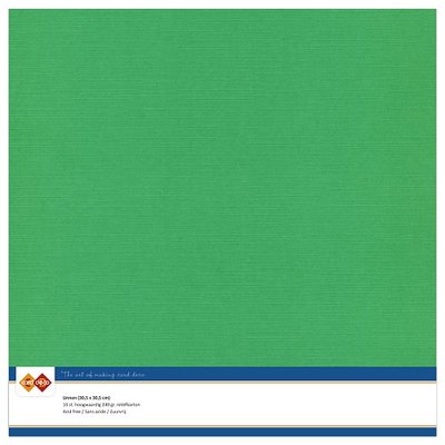 22  Card Deco Linnenkarton - 30,5 x 30,5  Groen  10 vel