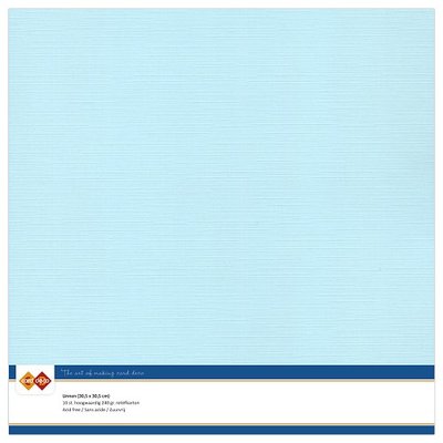27  Card Deco Linnenkarton - 30,5 x 30,5  Babyblauw  10 vel