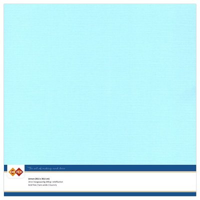 28  Card Deco Linnenkarton - 30,5 x 30,5  Lichtblauw  10 vel