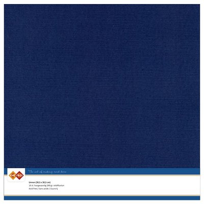 LKK-SC30  Card Deco Linnenkarton - 30,5 x 30,5  Donkerblauw  10 vel