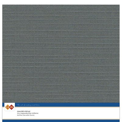 LKK-SC36  Card Deco Linnenkarton - 30,5 x 30,5  Donkergrijs  10 vel