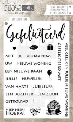 COOSA Crafts clearstamps A6 - Gefeliciteerd A6 (NL) COC-021