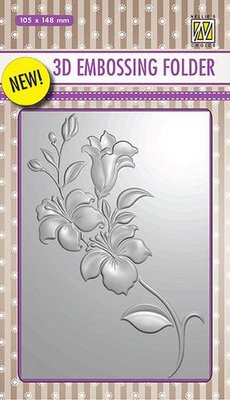 EF3D005 Nellies Choice 3D Emb. folder tak met bloemen 105x148mm